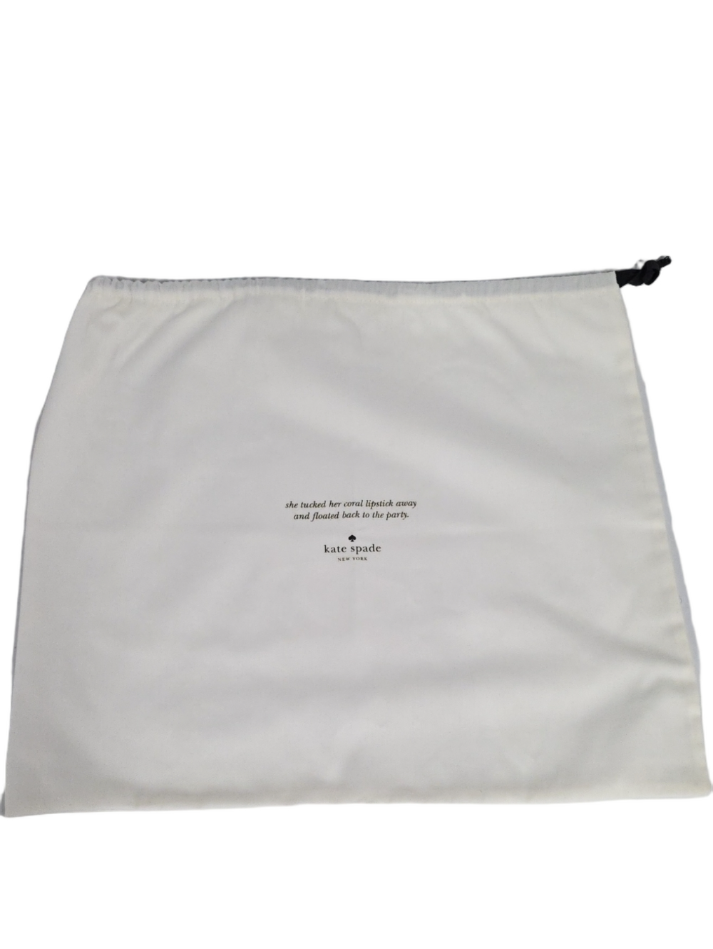 Kate Spade New York Authentic Cotton Large Drawstring Cream Dust Bag Purse Pouch